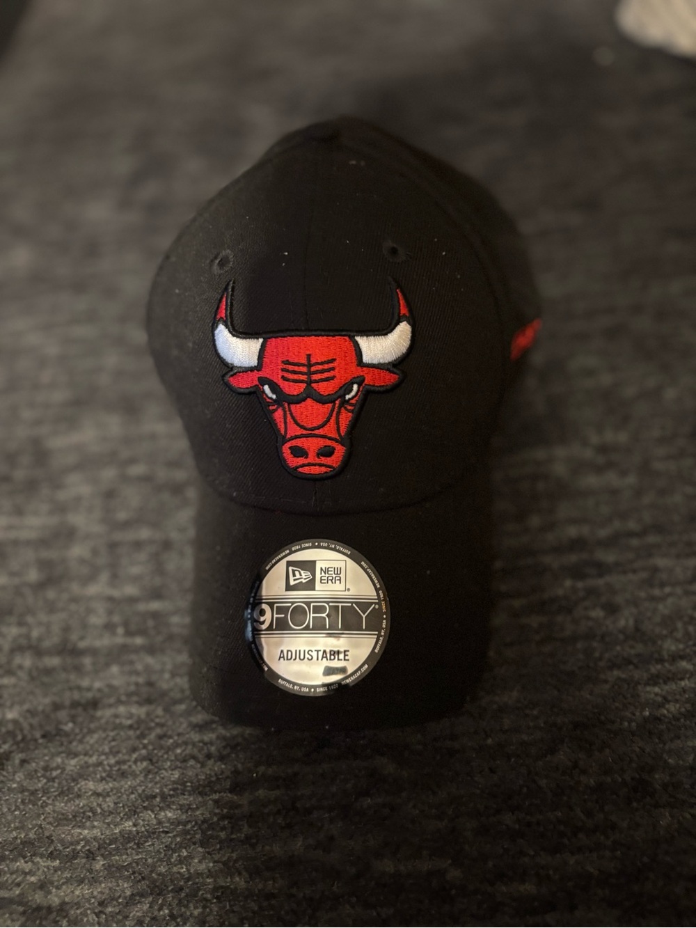 New Era Black Red Chicago Bulls 9FORTY Adjustable Hat